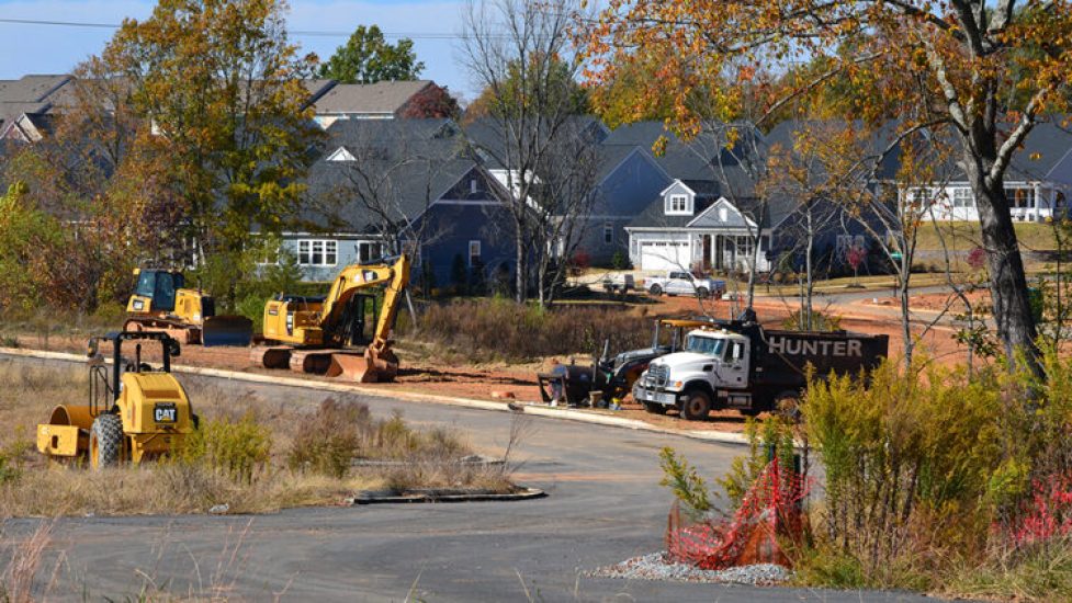 Construction Equipment breaking ground at Alexander Farms